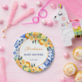 Little Cutie Citrus Baby shower Papieren Bordje (Feest)