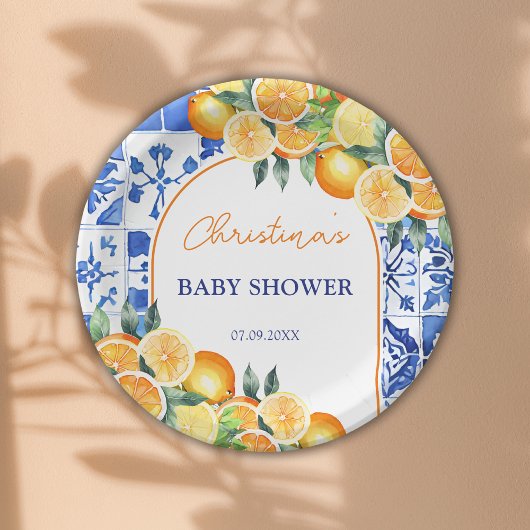 Little Cutie Citrus Baby shower Papieren Bordje