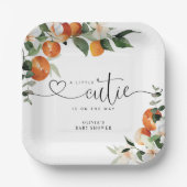 Little cutie citrus baby shower papieren bordje (Voorkant)