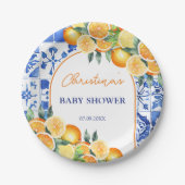 Little Cutie Citrus Baby shower Papieren Bordje (Voorkant)