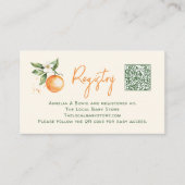 Little Cutie Citrus Baby shower Registry QR-code Informatiekaartje (Voorkant)