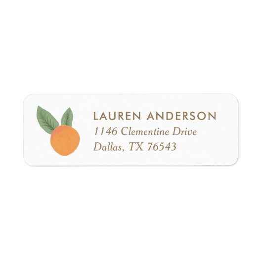 Little Cutie Citrus Baby shower Return Address Etiket (Voorkant)