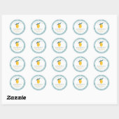 Little Cutie Citrus Baby shower Ronde Sticker (Vel)