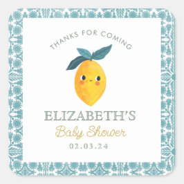 Little Cutie Citrus Baby shower Vierkante Sticker