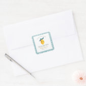 Little Cutie Citrus Baby shower Vierkante Sticker (Envelop)