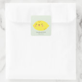 Little Cutie Citrus Baby shower Vierkante Sticker (Tas)