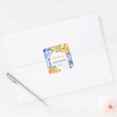 Little Cutie Citrus Baby shower Vierkante Sticker (Envelop)