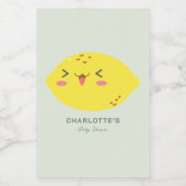 Little Cutie Citrus Baby shower Wijn Etiket (Enkel label)