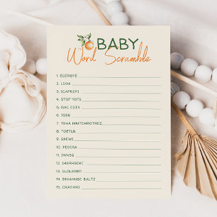 Little Cutie Citrus Baby Word Scramble Game Kaart