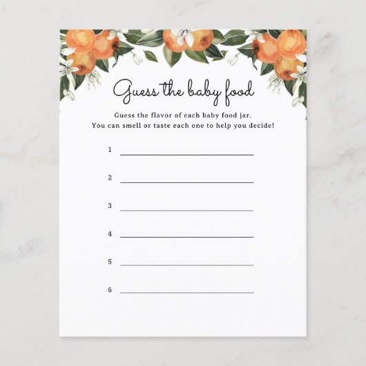 Little Cutie Citrus Babyvoedsel Raden Spelkaart (Voorkant)