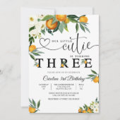 Little Cutie Citrus Birthday Invitation Kaart (Voorkant)