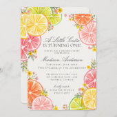 Little Cutie Citrus Bloemen Sinaasappel Verjaardag Kaart (Voorkant / Achterkant)