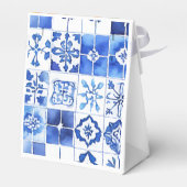 Little Cutie Citrus Blue Tegels Baby shower Bedankdoosjes (Achterkant)