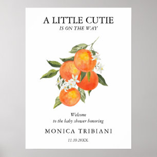 Little Cutie Citrus Botanical Baby shower Welkom Poster