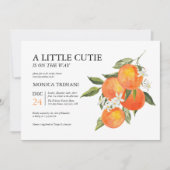 Little Cutie Citrus Botanical Modern Baby shower Kaart (Voorkant)