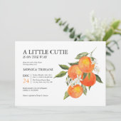 Little Cutie Citrus Botanical Modern Baby shower Kaart (Staand voorkant)