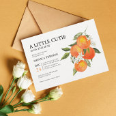 Little Cutie Citrus Botanical Modern Baby shower Kaart