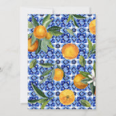 Little Cutie Citrus Botanical Oranje Baby shower Kaart (Achterkant)