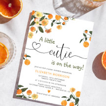 Little Cutie Citrus Botanical Oranje Baby shower