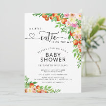 Little Cutie Citrus Botanical Oranje Baby shower