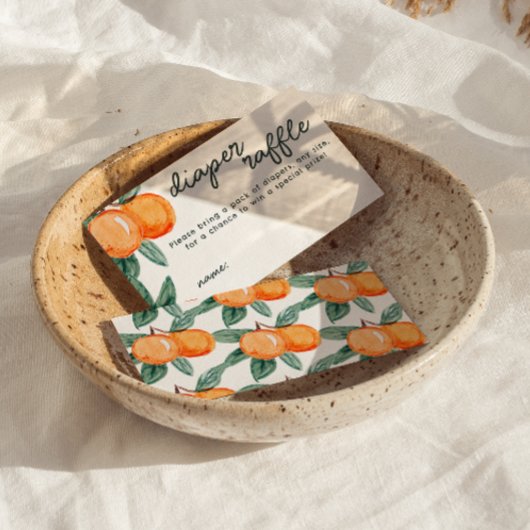 Little Cutie Citrus Diaper Raffle Game Entry Informatiekaartje