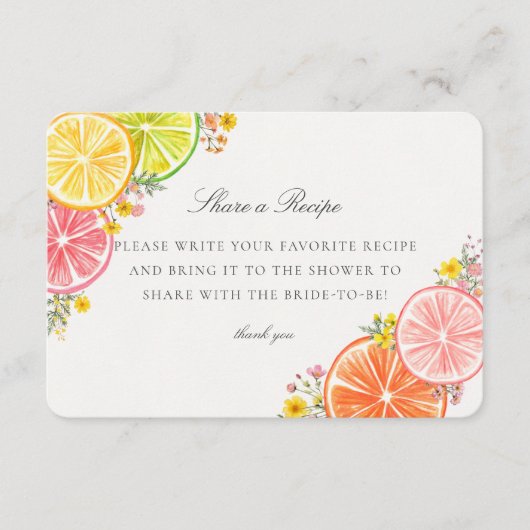 Little Cutie Citrus Floral Deel een recept Insert Informatiekaartje (Voorkant)