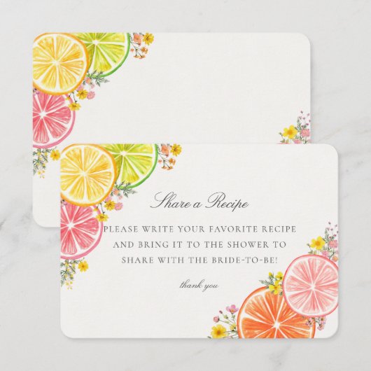 Little Cutie Citrus Floral Deel een recept Insert Informatiekaartje (Voorkant / Achterkant)
