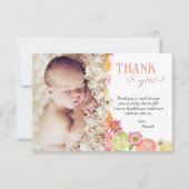 Little Cutie Citrus Foto Baby shower Bedankkaart (Voorkant)