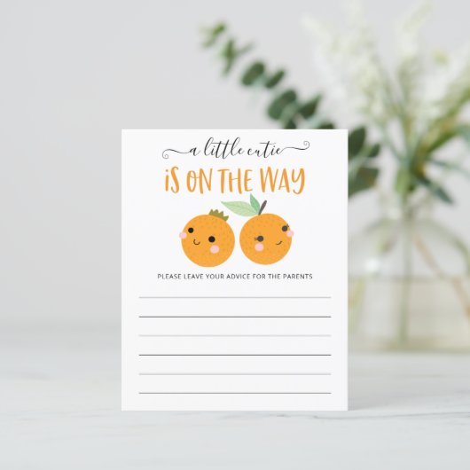 Little Cutie Citrus Gender Reclame Kaarten (Staand voorkant)