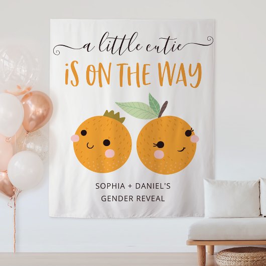 Little Cutie Citrus geslacht onthulling banner Wandkleed