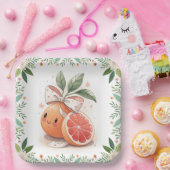 Little Cutie Citrus Grapefruit Coquette Botanical Papieren Bordje (Feest)