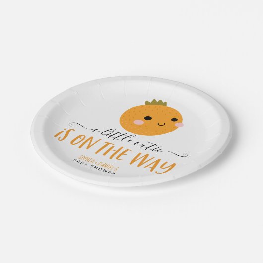 Little Cutie Citrus Modern Baby shower Paper Bord (Gekanteld)