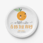 Little Cutie Citrus Modern Baby shower Papieren Bordje (Voorkant)