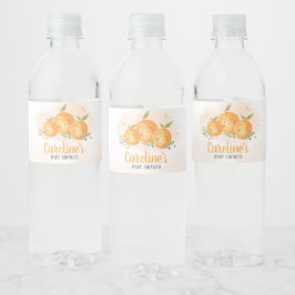 Little Cutie Citrus Orange Baby Shower Waterfles Etiket
