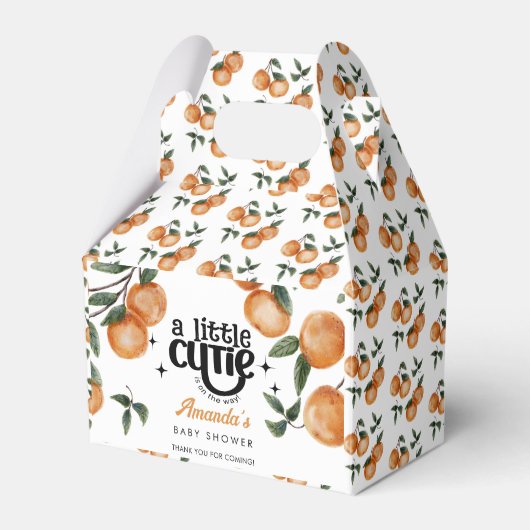 Little Cutie Citrus Orange Thank You Baby Shower Bedankdoosjes (Voorkant Zijde)