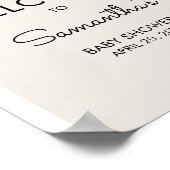 Little Cutie Citrus Oranje Baby shower Welcome Poster (Hoek)