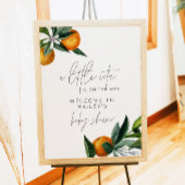 Little Cutie Citrus Oranje Baby shower Welcome Poster