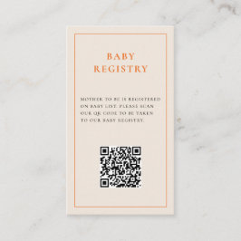 Little Cutie Citrus Oranje Baby showers behuizing Informatiekaartje