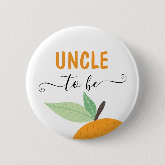 Little Cutie Citrus Oranje familienamen Button (Voorkant)
