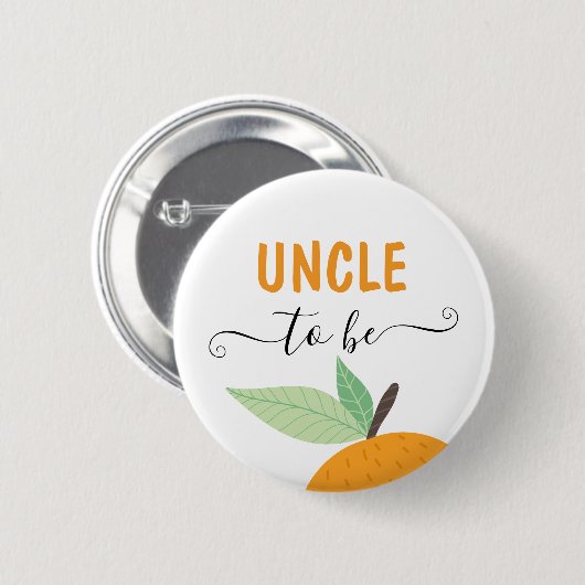 Little Cutie Citrus Oranje familienamen Button (Voorkant /achterkant)