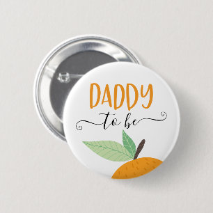 Little Cutie Citrus Oranje Wordt Papa Knop Ronde Button 5,7 Cm