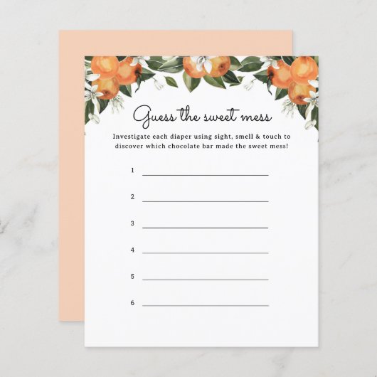 Little Cutie Citrus raadt de Sweet Mess Kaart (Voorkant / Achterkant)