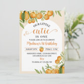 Little Cutie Citrus Sinaasappel 1e Verjaardagsuitn Kaart (Staand voorkant)