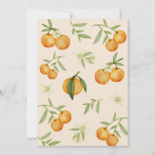 Little Cutie Citrus Sinaasappel 1e Verjaardagsuitn Kaart (Achterkant)