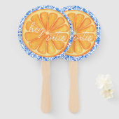 Little Cutie Citrus Sinaasappel Azulejo Baby showe Handwaaier (Voorkant en achterkant)