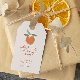 Little Cutie Citrus Sinaasappels Baby shower Cadeaulabel