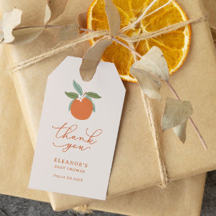Little Cutie Citrus Sinaasappels Baby shower Cadeaulabel
