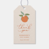 Little Cutie Citrus Sinaasappels Baby shower Cadeaulabel (Voorkant)