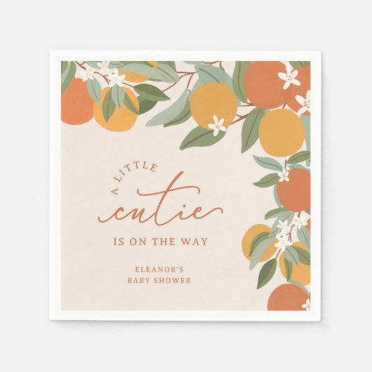 Little Cutie Citrus Sinaasappels Baby shower Servet (Voorkant)