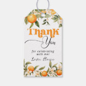 Little cutie citrus sinaasappels birthday dank u cadeaulabel (Voorkant)